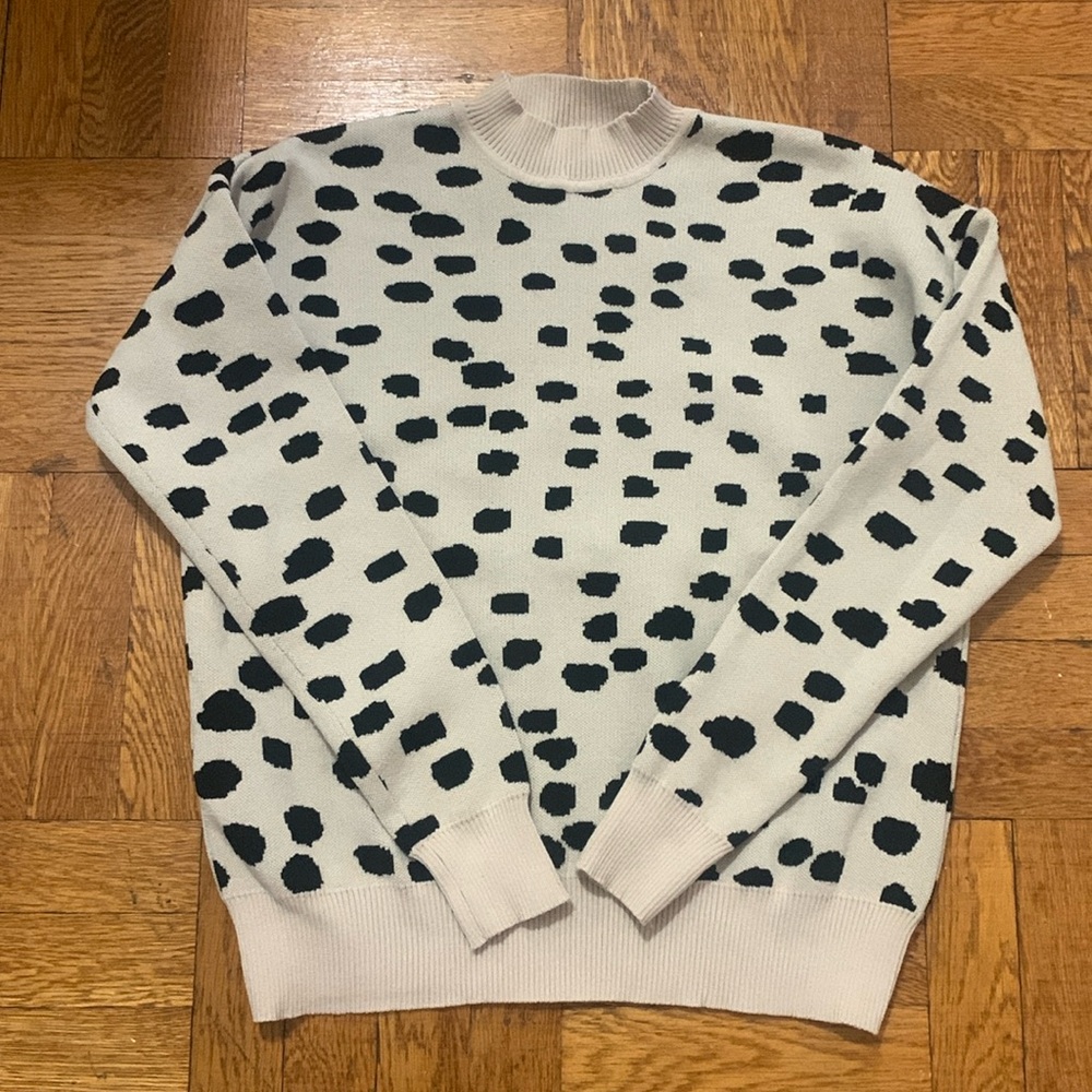 Mock Neck Spotted Sweater